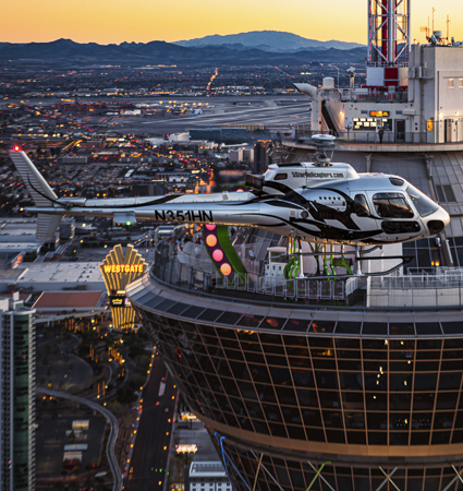 This Private VIP Las Vegas helicopter Strip flight includes resort hotel pickup by private luxury Cadillac Escalade and our private VIP Lounge